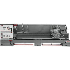 Jet - 26" Swing, 120" Between Centers, 230 Volt, Triple Phase Engine Lathe - 6MT Taper, 10 hp, 40 to 1,800 RPM, 4-1/8" Bore Diam, 43" Deep x 57" High x 178" Long - Exact Industrial Supply