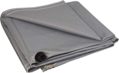 PRO-SAFE - Tarp-Shaped Heavy Duty Flame Retardant Roof Leak Diverter - 10' Long x 10' Wide x 18 mil Thick, Gray - Exact Industrial Supply