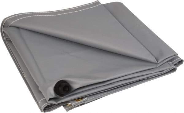 PRO-SAFE - Tarp-Shaped Heavy Duty Flame Retardant Roof Leak Diverter - 12' Long x 12' Wide x 18 mil Thick, Gray - Exact Industrial Supply