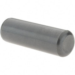 Value Collection - 1/2" Diam x 1-1/2" Pin Length Grade 8 Alloy Steel Standard Dowel Pin - Bright Finish, C 47-58 & C 60 (Surface) Hardness, 29,450 Lb (Single Shear), 58,900 Lb (Double Shear) Breaking Strength, 1 Beveled & 1 Rounded End - Exact Industrial Supply