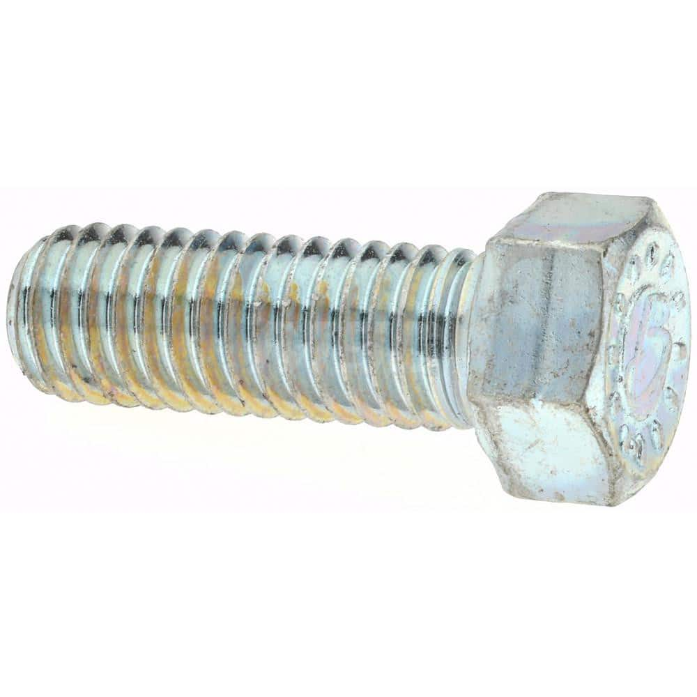 Hex Head Cap Screw: 1/4-20 x 5/8″, Grade 9 Alloy Steel, Zinc-Plated Clear Chromate