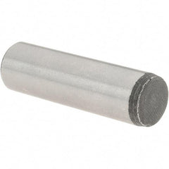Value Collection - 7/16" Diam x 1-1/2" Pin Length Grade 8 Alloy Steel Standard Dowel Pin - C 50-58 Hardness, 39,100 Lb Breaking Strength, 1 Beveled & 1 Rounded End - Exact Industrial Supply