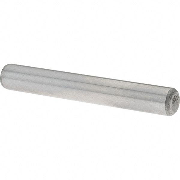Value Collection - 1/4" Diam x 1-3/4" Pin Length Grade 8 Alloy Steel Standard Dowel Pin - C 50-58 Hardness, 12,800 Lb Breaking Strength, 1 Beveled & 1 Rounded End - Exact Industrial Supply