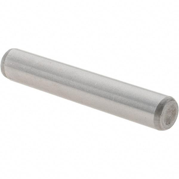 Value Collection - 1/4" Diam x 1-1/2" Pin Length Grade 8 Alloy Steel Standard Dowel Pin - C 50-58 Hardness, 12,800 Lb Breaking Strength, 1 Beveled & 1 Rounded End - Exact Industrial Supply
