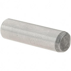 Value Collection - 1/4" Diam x 7/8" Pin Length Grade 8 Alloy Steel Standard Dowel Pin - C 50-58 Hardness, 12,800 Lb Breaking Strength, 1 Beveled & 1 Rounded End - Exact Industrial Supply