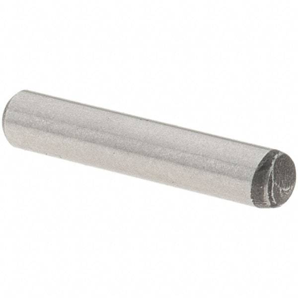 Value Collection - 3/32" Diam x 1/2" Pin Length Grade 8 Alloy Steel Standard Dowel Pin - C 50-58 Hardness, 1,800 Lb Breaking Strength, 1 Beveled & 1 Rounded End - Exact Industrial Supply