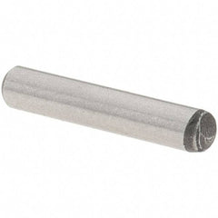 Value Collection - 3/32" Diam x 1/2" Pin Length Grade 8 Alloy Steel Standard Dowel Pin - C 50-58 Hardness, 1,800 Lb Breaking Strength, 1 Beveled & 1 Rounded End - Exact Industrial Supply