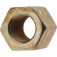 Value Collection - 9/16-18 UNF Steel Right Hand High Hex Nut - 7/8" Across Flats, 49/64" High, Zinc-Plated Finish - Exact Industrial Supply