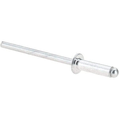 Value Collection - Size 45 Dome Head Aluminum Open End Blind Rivet - Aluminum Mandrel, 0.251" to 0.312" Grip, 1/4" Head Diam, 0.129" to 0.133" Hole Diam, 0.462" Length Under Head, 1/8" Body Diam - Exact Industrial Supply