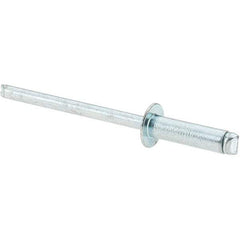Value Collection - Size 56 Dome Head Steel Open End Blind Rivet - Steel Mandrel, 0.251" to 3/8" Grip, 0.312" Head Diam, 0.16" to 0.164" Hole Diam, 0.55" Length Under Head, 5/32" Body Diam - Exact Industrial Supply