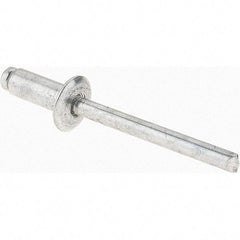 Value Collection - Size 64 Dome Head Aluminum Open End Blind Rivet - Aluminum Mandrel, 0.188" to 1/4" Grip, 3/8" Head Diam, 0.192" to 0.198" Hole Diam, 0.45" Length Under Head, 3/16" Body Diam - Exact Industrial Supply