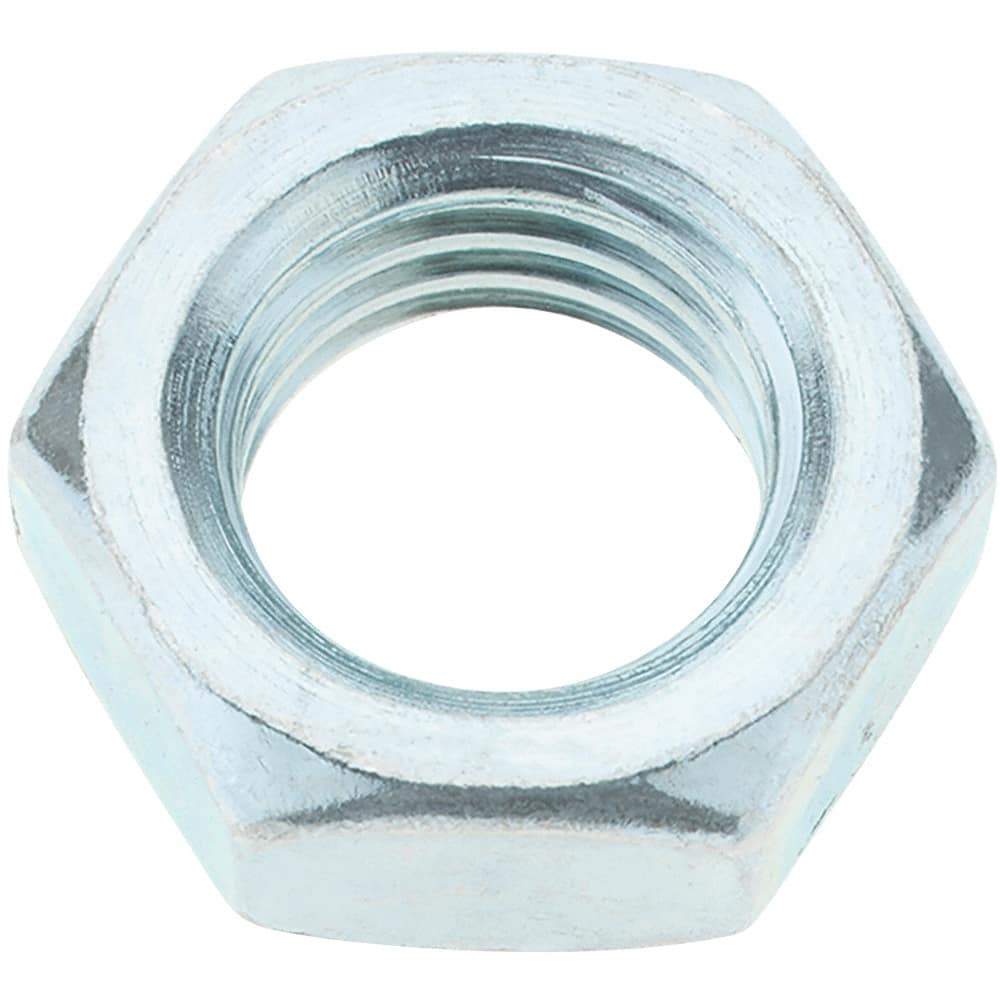 Value Collection - 7/8-9 UNC Steel Right Hand Hex Jam Nut - 1-5/16" Across Flats, 0.4844" High, Zinc-Plated Finish - Exact Industrial Supply