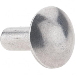 Value Collection - 3/16" Body Diam, Brazier Aluminum Solid Rivet - 1/2" Length Under Head - Exact Industrial Supply