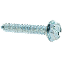 Value Collection - #10 Hex Washer Head Slotted Sheet Metal Screw - Steel, 1-1/4" Length Under Head, Grade 2 - Exact Industrial Supply