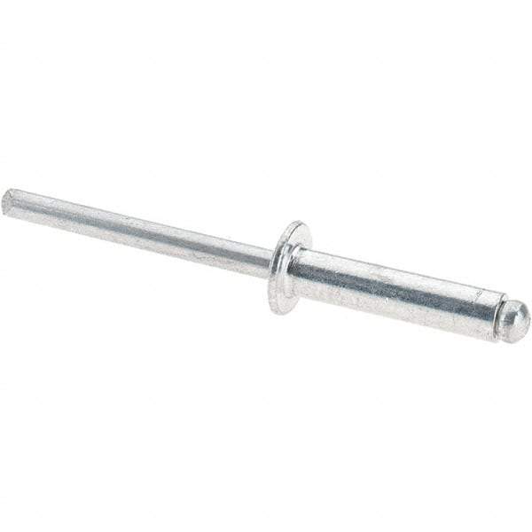 Value Collection - Size 610 Dome Head Aluminum Open End Blind Rivet - Aluminum Mandrel, 0.501" to 5/8" Grip, 3/8" Head Diam, 0.192" to 0.198" Hole Diam, 0.825" Length Under Head, 3/16" Body Diam - Exact Industrial Supply