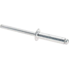 Value Collection - Size 610 Dome Head Aluminum Open End Blind Rivet - Aluminum Mandrel, 0.501" to 5/8" Grip, 3/8" Head Diam, 0.192" to 0.198" Hole Diam, 0.825" Length Under Head, 3/16" Body Diam - Exact Industrial Supply