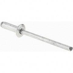 Value Collection - Size 44 Dome Head Aluminum Open End Blind Rivet - Aluminum Mandrel, 0.188" to 1/4" Grip, 1/4" Head Diam, 0.129" to 0.133" Hole Diam, 0.4" Length Under Head, 1/8" Body Diam - Exact Industrial Supply