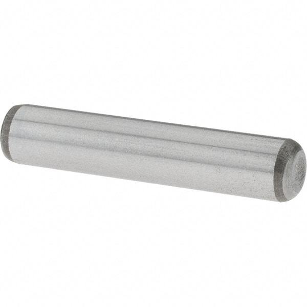 Value Collection - 1/4" Diam x 1-1/4" Pin Length Grade 8 Alloy Steel Standard Dowel Pin - C 50-58 Hardness, 12,800 Lb Breaking Strength, 1 Beveled & 1 Rounded End - Exact Industrial Supply