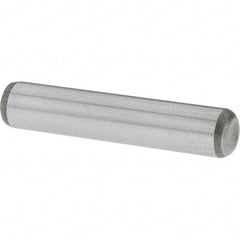 Value Collection - 1/4" Diam x 1-1/4" Pin Length Grade 8 Alloy Steel Standard Dowel Pin - C 50-58 Hardness, 12,800 Lb Breaking Strength, 1 Beveled & 1 Rounded End - Exact Industrial Supply