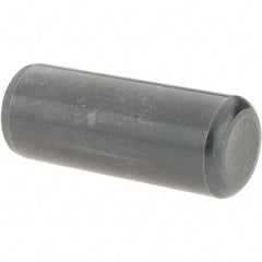 Value Collection - 1/2" Diam x 1-1/4" Pin Length Grade 8 Alloy Steel Standard Dowel Pin - Bright Finish, C 47-58 & C 60 (Surface) Hardness, 29,450 Lb (Single Shear), 58,900 Lb (Double Shear) Breaking Strength, 1 Beveled & 1 Rounded End - Exact Industrial Supply
