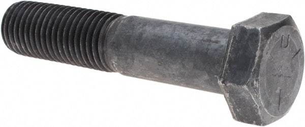 Made in USA - 1-1/8 - 7 UNC, 5-1/2" Length Under Head Hex Head Cap Screw - Partially Threaded, Grade 5 Steel, Uncoated, 1-11/16" Hex - Exact Industrial Supply