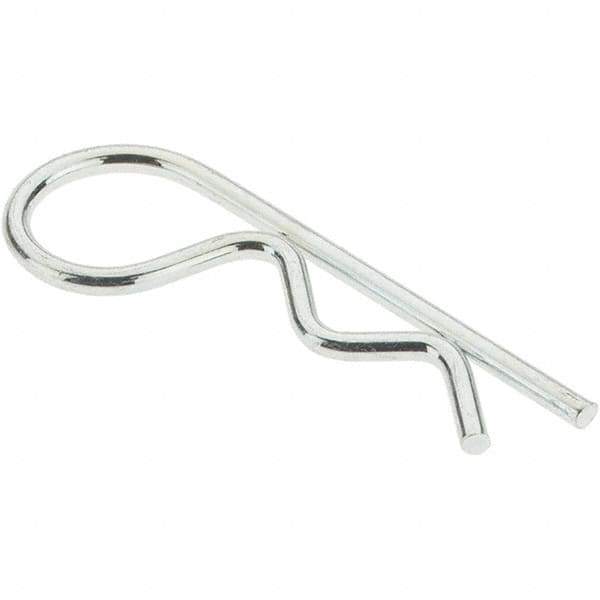 Value Collection - 3/16 to 1/4" Shaft Diam, 15/16" Long, 0.042" Wire Diam, Hair Pin Cotter - Grade 2 Spring Steel, Plain Steel Finish - Exact Industrial Supply