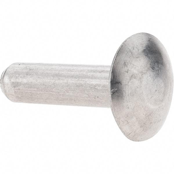 Value Collection - 1/4" Body Diam, Brazier Aluminum Solid Rivet - 1" Length Under Head - Exact Industrial Supply