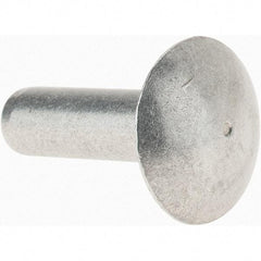 Value Collection - 3/16" Body Diam, Brazier Aluminum Solid Rivet - 5/8" Length Under Head - Exact Industrial Supply
