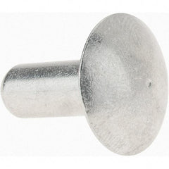 Value Collection - 1/4" Body Diam, Brazier Aluminum Solid Rivet - 5/8" Length Under Head - Exact Industrial Supply