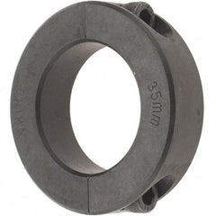 Value Collection - 35mm Bore, Steel, Two Piece Shaft Collar - 2-1/4" Outside Diam - Exact Industrial Supply