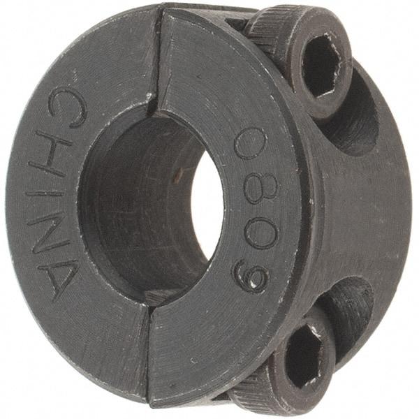 Value Collection - 8mm Bore, Steel, Two Piece Shaft Collar - 1" Outside Diam - Exact Industrial Supply