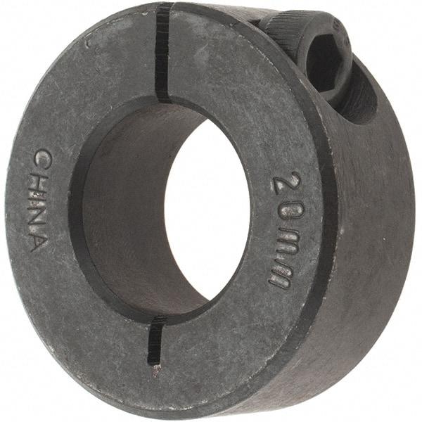 Value Collection - 20mm Bore, Steel, One Piece Clamp Collar - 1-5/8" Outside Diam - Exact Industrial Supply