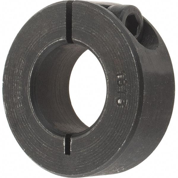 Value Collection - 18mm Bore, Steel, One Piece Clamp Collar - 1-1/2" Outside Diam - Exact Industrial Supply