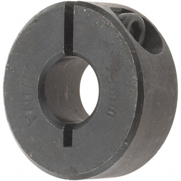 Value Collection - 9mm Bore, Steel, One Piece Clamp Collar - 1" Outside Diam - Exact Industrial Supply