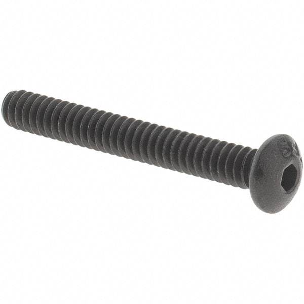 Value Collection - #4-40 UNC Hex Socket Drive, Button Screw - Alloy Steel, Black Oxide Finish, Fully Threaded, 7/8" OAL - Exact Industrial Supply