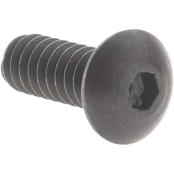 Value Collection - #4-40 UNC Hex Socket Drive, Button Screw - Alloy Steel, Black Oxide Finish, Fully Threaded, 5/16" OAL - Exact Industrial Supply