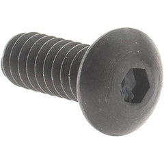 Value Collection - #4-40 UNC Hex Socket Drive, Button Screw - Alloy Steel, Black Oxide Finish, Fully Threaded, 5/16" OAL - Exact Industrial Supply