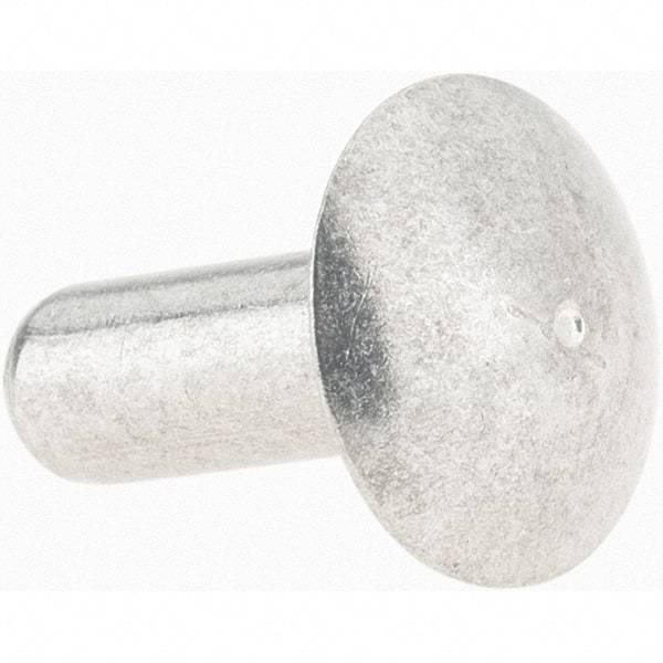 Value Collection - 3/16" Body Diam, Brazier Aluminum Solid Rivet - 1/2" Length Under Head - Exact Industrial Supply