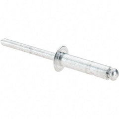 Value Collection - Size 812 Dome Head Aluminum Open End Blind Rivet - Aluminum Mandrel, 0.626" to 3/4" Grip, 1/2" Head Diam, 0.257" to 0.261" Hole Diam, 1" Length Under Head, 1/4" Body Diam - Exact Industrial Supply