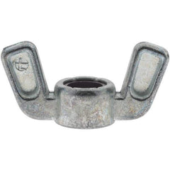 Value Collection - 3/8-16 UNC, Zinc Plated, Zinc Alloy Nylon-Insert Locking Wing Nut - Grade 2, 1-1/2" Wing Span, 0.718" Wing Span - Exact Industrial Supply