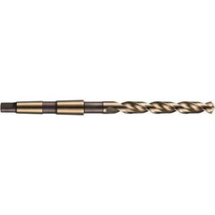 Taper Shank Drill Bit: 0.9843″ Dia, 3MT, 118 °, Cobalt Bright/Uncoated, 6.2992″ Flute Length, 11.063″ OAL, Spiral Flute