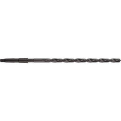 Taper Shank Drill Bit: 0.5512″ Dia, 1MT, 118 °, High Speed Steel Oxide Finish, 8.6614″ Flute Length, 12.7953″ OAL, Spiral Flute