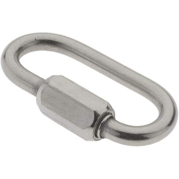 Value Collection - Stainless Steel Quick Link - 1/8" Diameter, 200 Lb Load Limit - Exact Industrial Supply