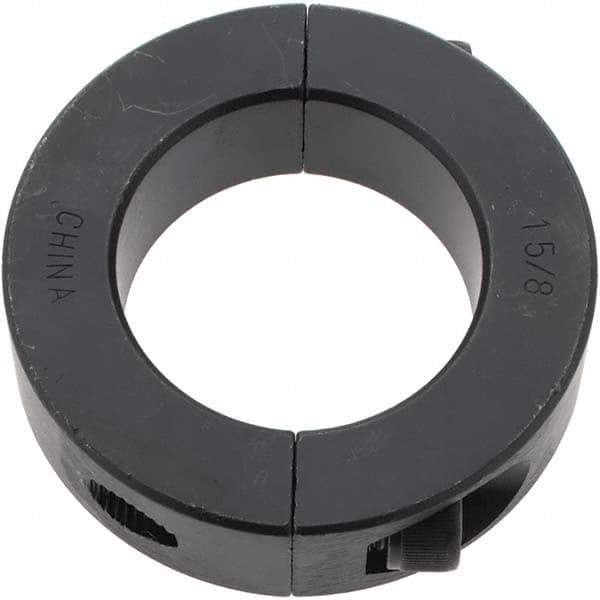 Value Collection - 1-5/8" Bore, Steel, Two Piece Shaft Collar - 2-5/8" Outside Diam, 11/16" Wide - Exact Industrial Supply