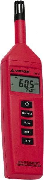 Amprobe - -4 to 140°F, 0 to 100% Humidity Range, Temp and Humidity Recorder - 3% Relative Humidity Accuracy, 0.1% RH, 0.1° F/C Resolution - Exact Industrial Supply