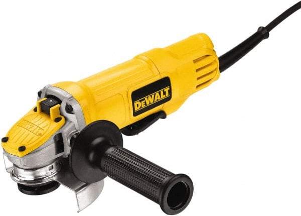 DeWALT - 4-1/2" Wheel Diam, 12,000 RPM, Corded Angle & Disc Grinder - 5/8-11 Spindle, 115 Volts, 9 Amps, Rear Exhaust - Exact Industrial Supply
