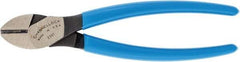 Channellock - 7" OAL, 5/32" Capacity, Diagonal Cutter - 7/8" Jaw Length x 7-1/4" Jaw Width, Straight Head, Plastic Dipped Handle - Exact Industrial Supply