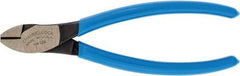 Channellock - 6" OAL, 5/32" Capacity, Diagonal Cutter - 9/16" Jaw Length x 6-1/64" Jaw Width, Straight Head, Plastic Dipped Handle - Exact Industrial Supply