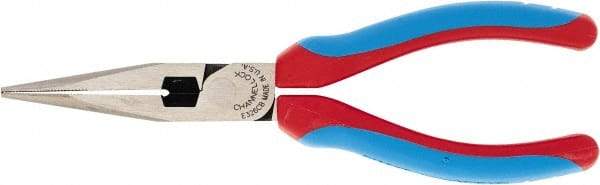 Channellock - 6" OAL, 2-7/32" Jaw Length x 41/64" Jaw Width, Long Nose Pliers - Crosshatch Jaw, Standard Head, TPR Rubber Overmold Composite Handles - Exact Industrial Supply