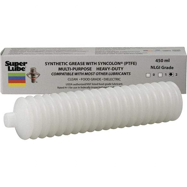 Synco Chemical - 450 mL Cartridge Synthetic Grease Cartridge - Translucent White, Food Grade, 450°F Max Temp, NLGIG 2, - Exact Industrial Supply